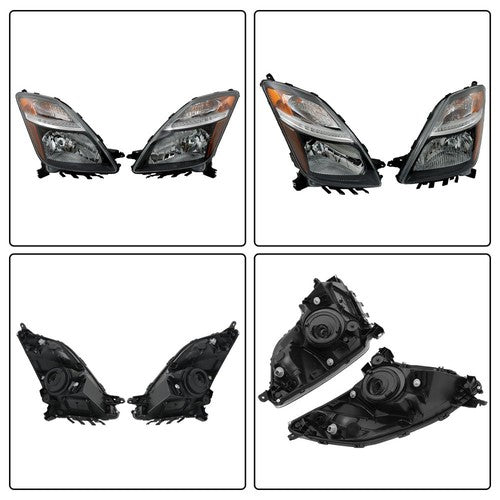 Solid Spare Headlight Black For Toyota Prius 2006 2007 2008 2009 Headlamp Left+Right Side