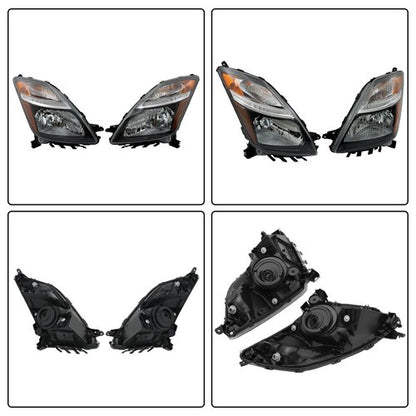 Solid Spare Headlight Black For Toyota Prius 2006 2007 2008 2009 Headlamp Left+Right Side