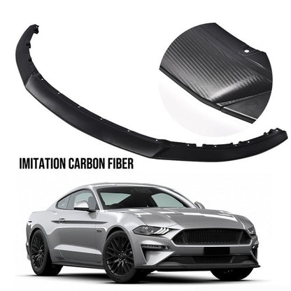 Solid Spare Fit For 13-2014 Ford Mustang R Style Carbon Fiber Look Front Bumper Lip Spoiler