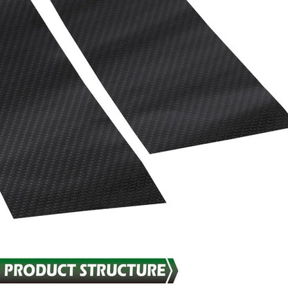 Solid Spare Fit For 2006-2011 BMW 3-Series E90 Door Trim Cover 6PC Carbon Look Pillar Posts