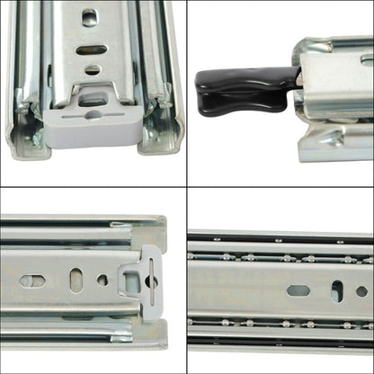 Solid Spare 1 Pair Locking Drawer Slides 24 Inch Full Extension & Lock 150 lb Load Capacity