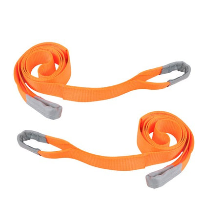 Solid Spare 2 Pack 25000 Pound Capacity 3" x 10 Ft Polyester Lifting Sling Straps - Orange