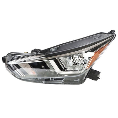 Solid Spare For 20-21 Nissan Versa S SV Left Headlight Replacement Chrome Housing Clear Lens