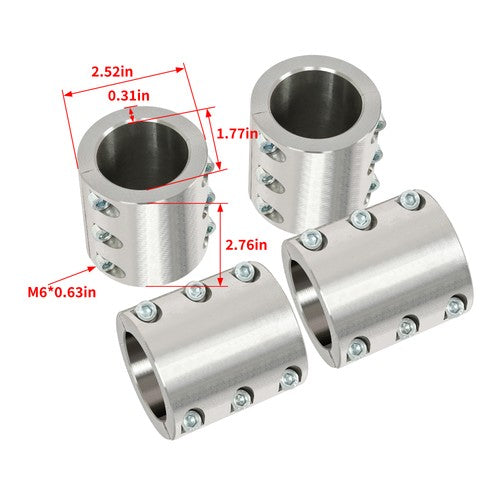 Solid Spare 4 Steel tube clamps weldable bolt on 1.75" 1 3/4" roll cage mounts