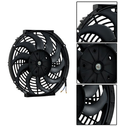 Solid Spare 2× 12" Electric Radiator Cooling Slim Fans Push Pull Mount Black For Universal