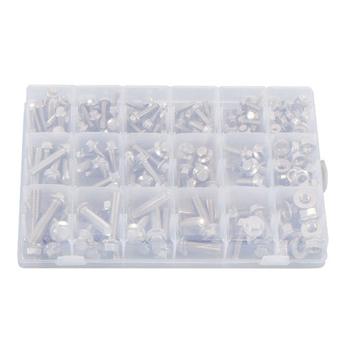 Solid Spare 245 Pcs Heavy Duty Flanged Bolts And Nuts Kit M6 M8 M10 Stainless Steel