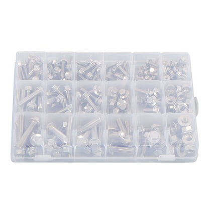 Solid Spare 245 Pcs Heavy Duty Flanged Bolts And Nuts Kit M6 M8 M10 Stainless Steel