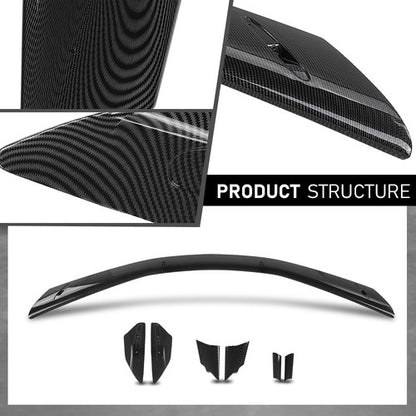 Solid Spare Rear Trunk Spoiler Lid High Wing Kit Fit For 2020-2024 Corvette C8 Carbon Look