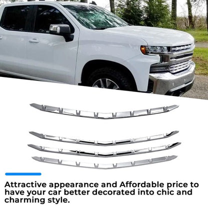 Solid Spare Snap-On Chrome Grille Trim Molding Covers For 19-21 Chevy Silverado 1500 LT RST