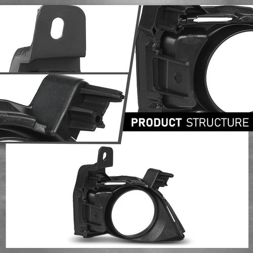 Solid Spare Fit For 2014 2015 2016 Toyota Highlander Front Bumper Fog Light Bezel Lamp Trim