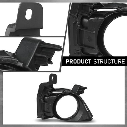Solid Spare Fit For 2014 2015 2016 Toyota Highlander Front Bumper Fog Light Bezel Lamp Trim