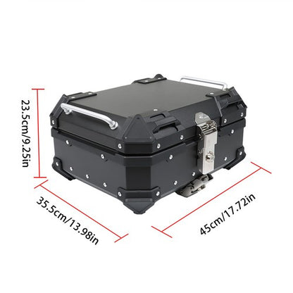 Solid Spare Motorcycle Aluminum Trunk Rear Top Case Luggage Tour Tail Tool Box Lock 22L