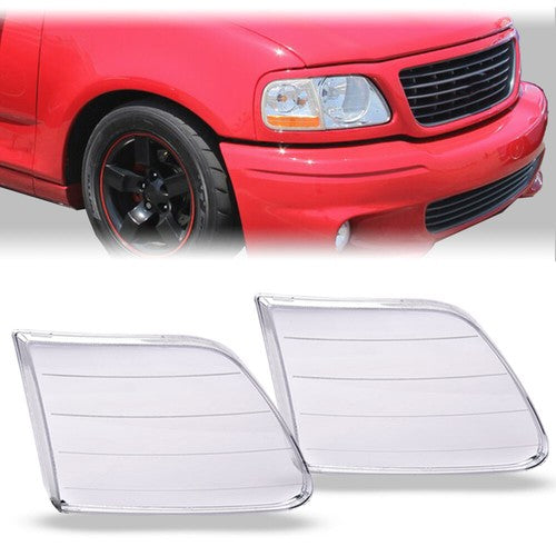 Solid Spare Fit For 97-04 Ford F150 Expedition Clear Headlight Replacement Lens