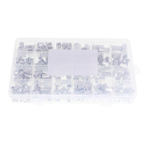 Solid Spare 300 Pcs Aluminum Rivet Nut Rivnut Nutsert Kit 150pcs Metric + 150pcs SAE