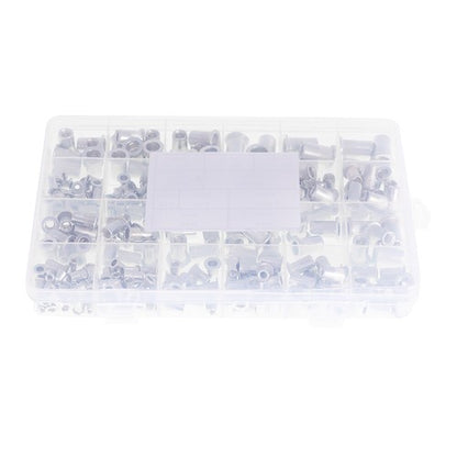 Solid Spare 300 Pcs Aluminum Rivet Nut Rivnut Nutsert Kit 150pcs Metric + 150pcs SAE