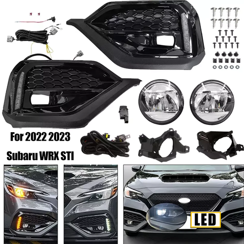 For 2022 2023 Subaru WRX STI LED Turn Signal DRL Fog Bezel Lamps & Fog Lights