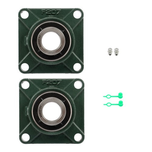 Solid Spare 2 × UCF207-20 1-1/4" Bore Pillow Block Flange Bearing 4 Bolt Solid Base