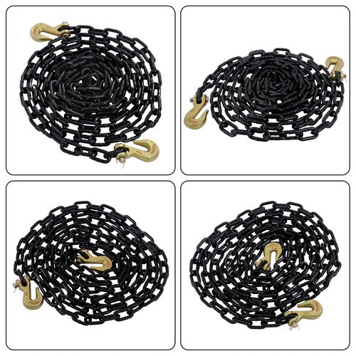 Solid Spare 1/4 Inch x 14Ft G80 Transport Bundle Chain Steel Black 3300lbs Safe Working Load