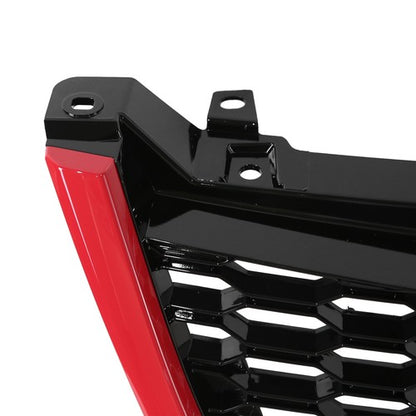 Fit 2014-2018 Subaru Forester STI-Style ABS Front Grille Bumper Grill w/Red Trim