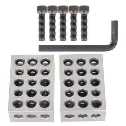 Solid Spare 8 Piece 1-2-3 123 Precision 23 Hole Block Set With Screws & HEX KEY Case New