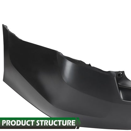 Solid Spare Fit For 2008-2012 Honda Accord 6-Cylinder Dual Exhaust Rear Bumper Cover Black