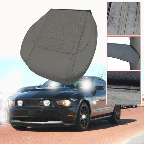 Left Driver Bottom Leather Seat Cover Gray For 2010 - 2014 Ford Mustang GT