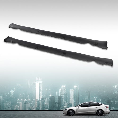 Solid Spare Fit For 2017-2022 Tesla Model 3 Door Side Skirt Molding Rocker Lower Cover PAIR