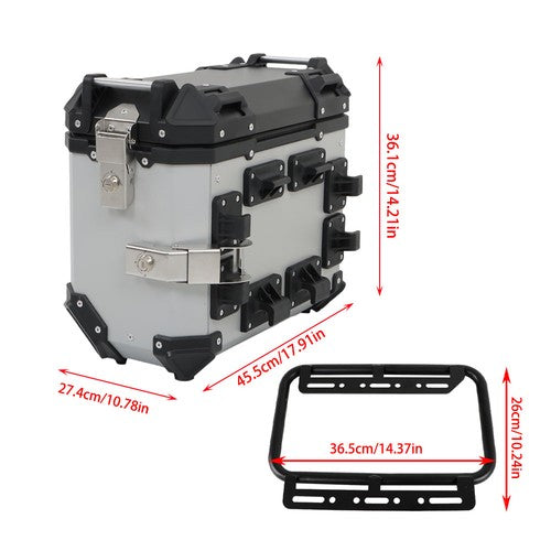 Solid Spare 2×Side Cases Motorcycle 36L Motorbike Hard Side Saddlebag Box Trunk Tour Silver