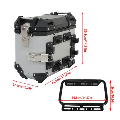 Solid Spare 2×Side Cases Motorcycle 36L Motorbike Hard Side Saddlebag Box Trunk Tour Silver