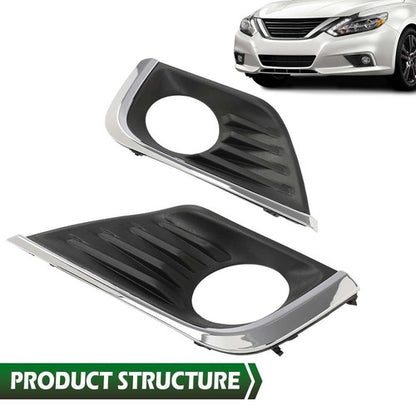 Solid Spare Front Bumper Fog Light Bezel Cover Left & Right Fit For 2016-2018 Nissan Altima