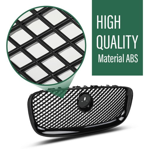 Solid Spare Front Bumper Upper Mesh Grille Fit For 2012 2013 2014 2015 Jaguar XF XFR Black