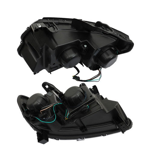 Solid Spare For Chevy Colorado 2015-2022 LH+RH Headlights Headlamps Clear Lens Halogen Black