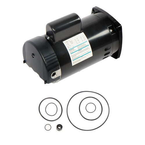 Solid Spare 1HP B2848 B848 Single Speed Pool Pump Motor Y56Y Frame Square Flange W/GO-KIT-32