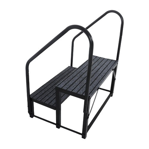 Solid Spare 2 Step 660lbs RV Stairs Load Capacity Step Ladder Outdoor RV Steps (w/ Handrail)