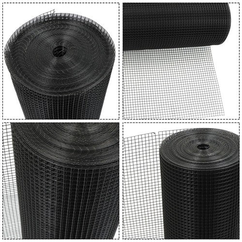 Solid Spare 1/2 inch 36x100 19 Gauge Black Vinyl Coated Hardware Cloth - Coated Wire Mesh