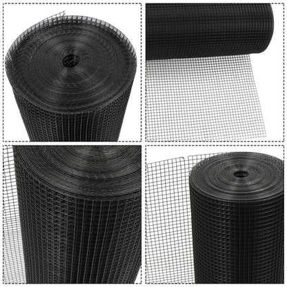 Solid Spare 1/2 inch 36x100 19 Gauge Black Vinyl Coated Hardware Cloth - Coated Wire Mesh