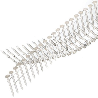 Solid Spare 15 Degree Wire Coil 1-1/2” ×.09” Ring Shank Stainless Steel Siding Nails 1200Pcs