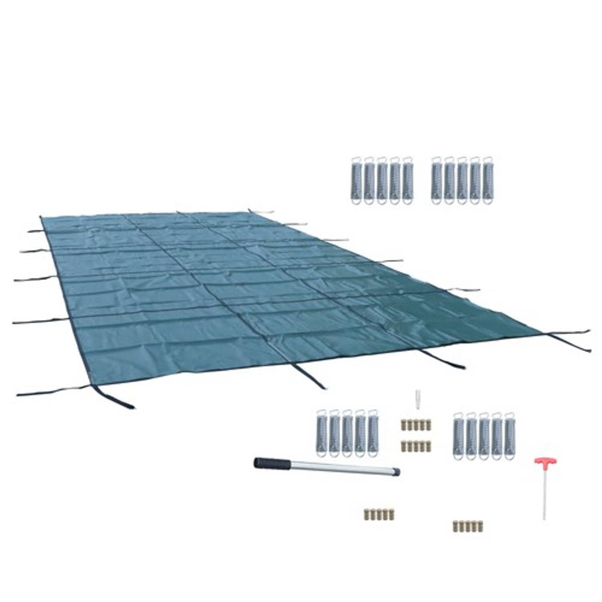 Solid Spare Rectangular Winter Pool Cover Inground Pool Safety Cover Green Fit 12x24ft Pools