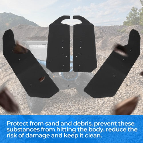 Solid Spare 4PCS Fender Flares Mud Flaps Fit Can-Am Maverick Max 1000 13-18 W/Hardware Kits