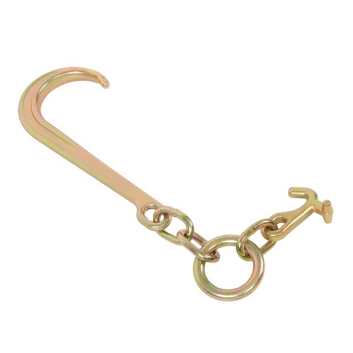 Solid Spare 1 Pack 5400lbs G70 15" J Hook w/ TJ Hooks for Towing Wrecker Roll Back Truck