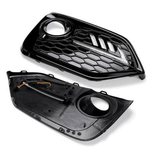 L+R Fog Lights For 2016-2021 Honda Civic Hatchback DRL LED Daytime Running Lamps