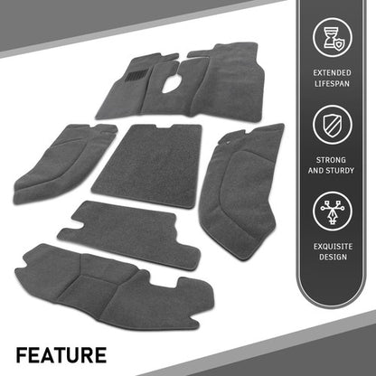 Solid Spare 6PCS Floor Mats Interior Carpets Rug Kit Gray Fit For 1997-2006 Jeep Wrangler TJ