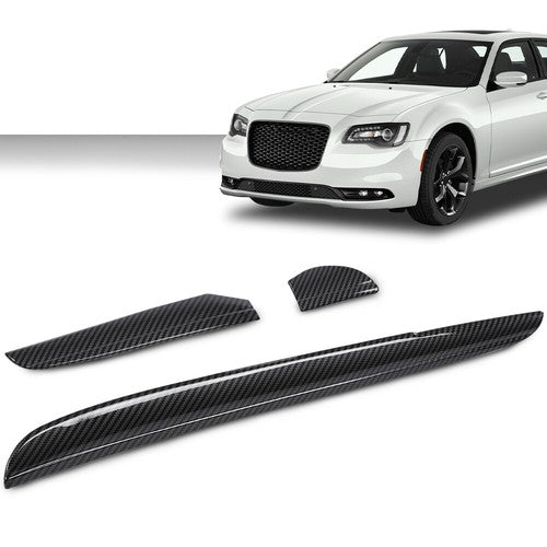 Solid Spare New Fit For 2011+ Chrysler 300 Central Control Dashboard Cover Trim Carbon Look