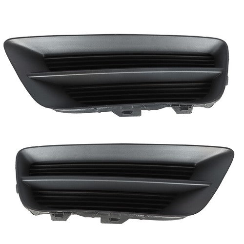 Solid Spare For Honda Accord Sedan 13-15 Pair Bumper Plastic Black Housing Fog Light Covers