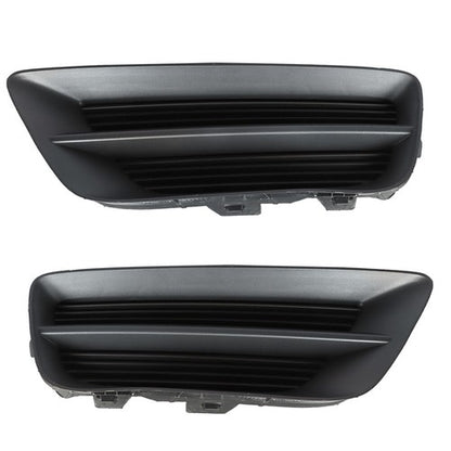 Solid Spare For Honda Accord Sedan 13-15 Pair Bumper Plastic Black Housing Fog Light Covers