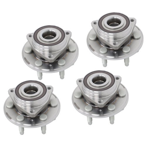 Solid Spare 4pc For Cadillac SRX 2010 2011 2012 2013-2016 Front Rear Wheel Bearing Hub Kit