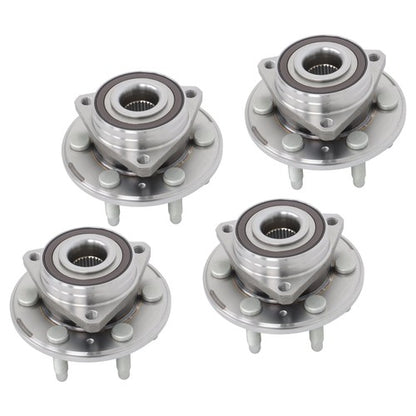 Solid Spare 4pc For Cadillac SRX 2010 2011 2012 2013-2016 Front Rear Wheel Bearing Hub Kit
