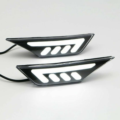 Black LED Front Bumper Side Marker Light Turn Signal For 2016-2021 Honda Civic