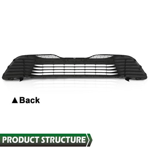Solid Spare Fit For 2018-2020 Toyota Camry LE XLE Black Front Bumper Lower Grille Grill