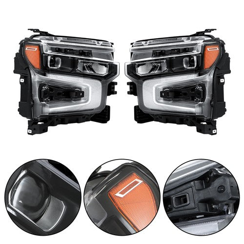 Solid Spare Headlights For Chevy Silverado 1500 ZR2 2022 2023 2024 Pair LED Left+Right Side